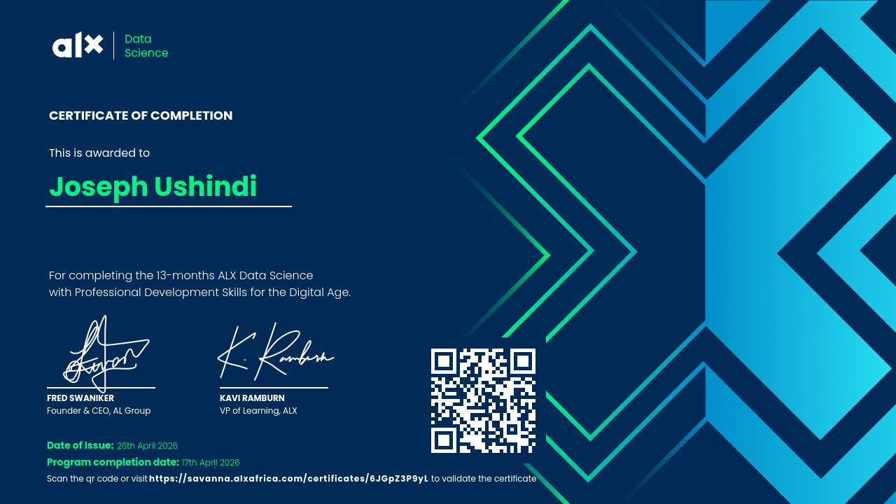 ALX Data Science Certificate